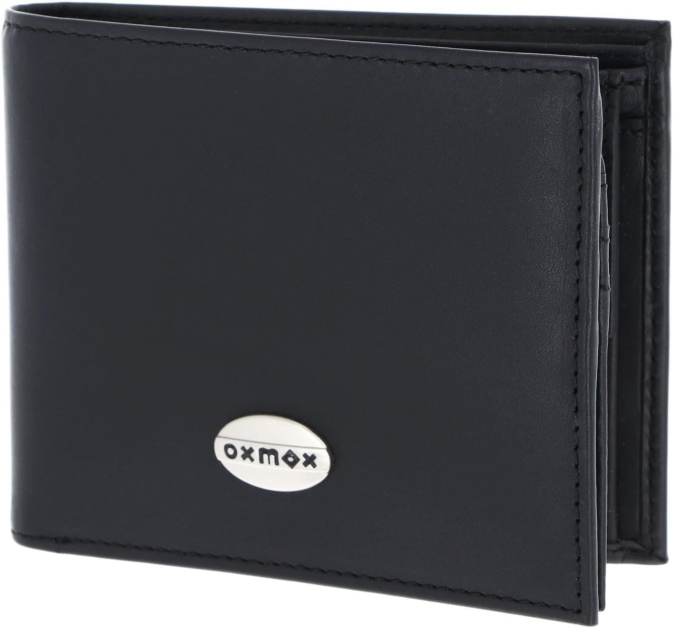 Oxmox Pure Metal Round Black – Leder Geldbörse Querformat