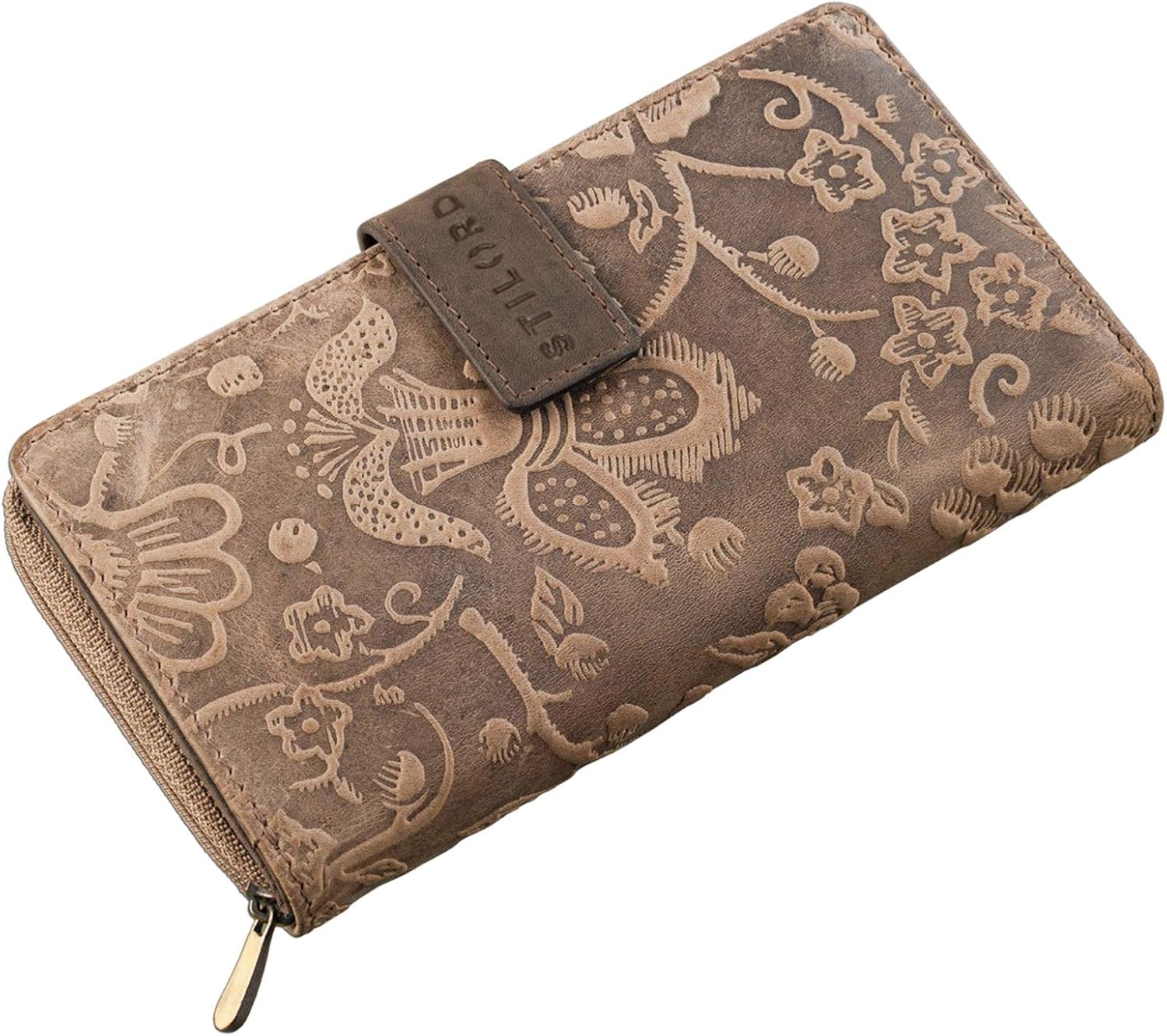 STILORD Greta – Vintage Geldbörse mit Blumenmuster