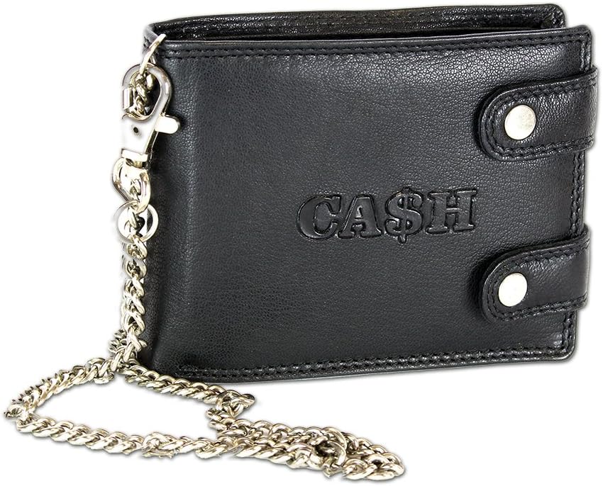 CA$H Biker Geldbörse mit Kette – Echtleder Portemonnaie