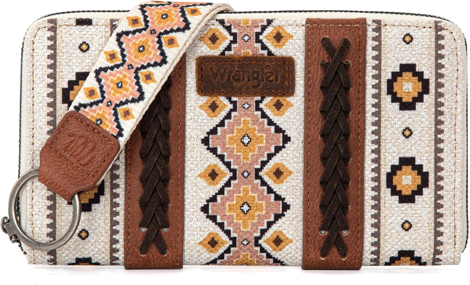 Wrangler Geldbörse Damen – Western-Azteken-Clutch mit Handschlaufe