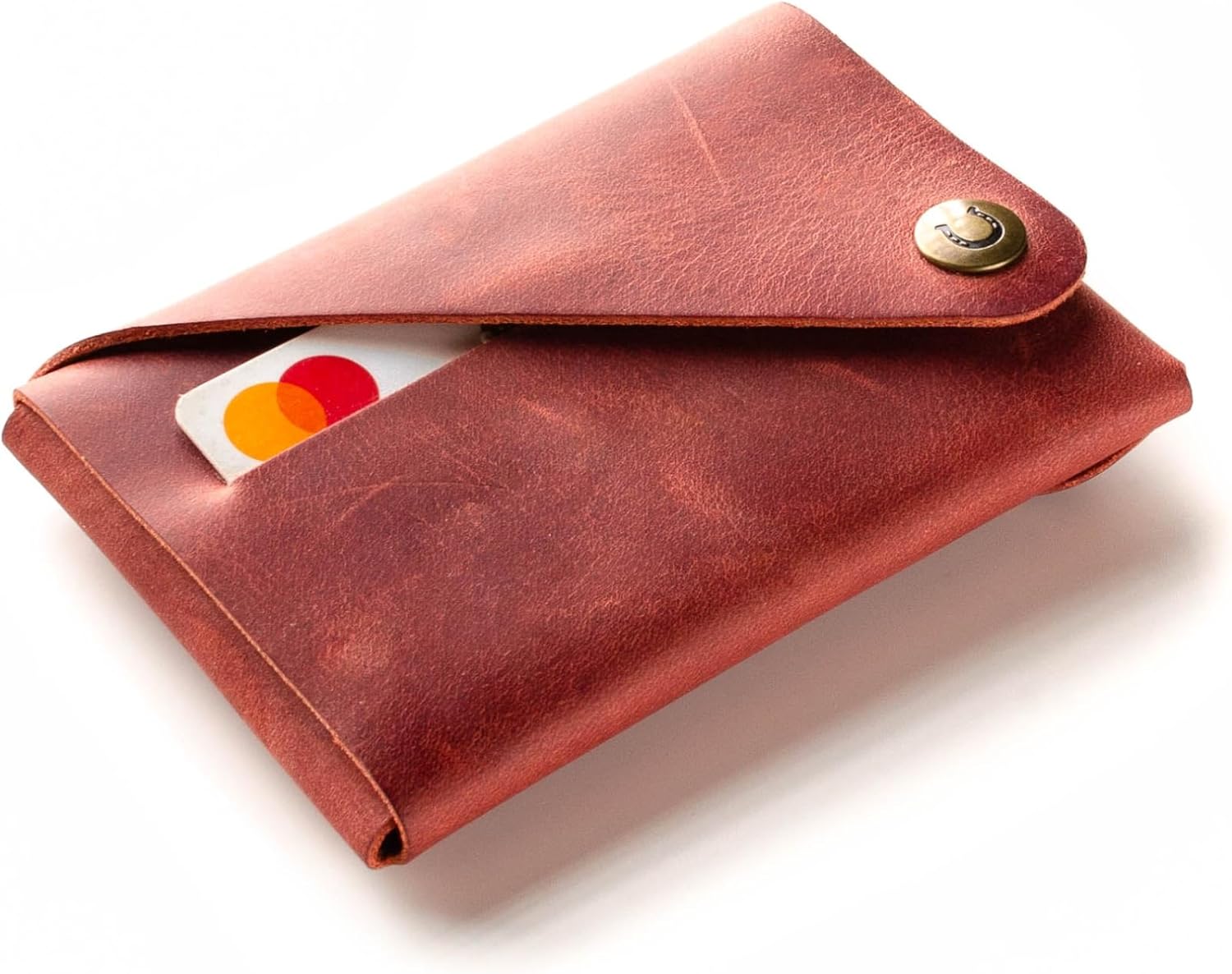 Crazy Horse Craft – Rote Leder Geldbörse mit Kartenfächern