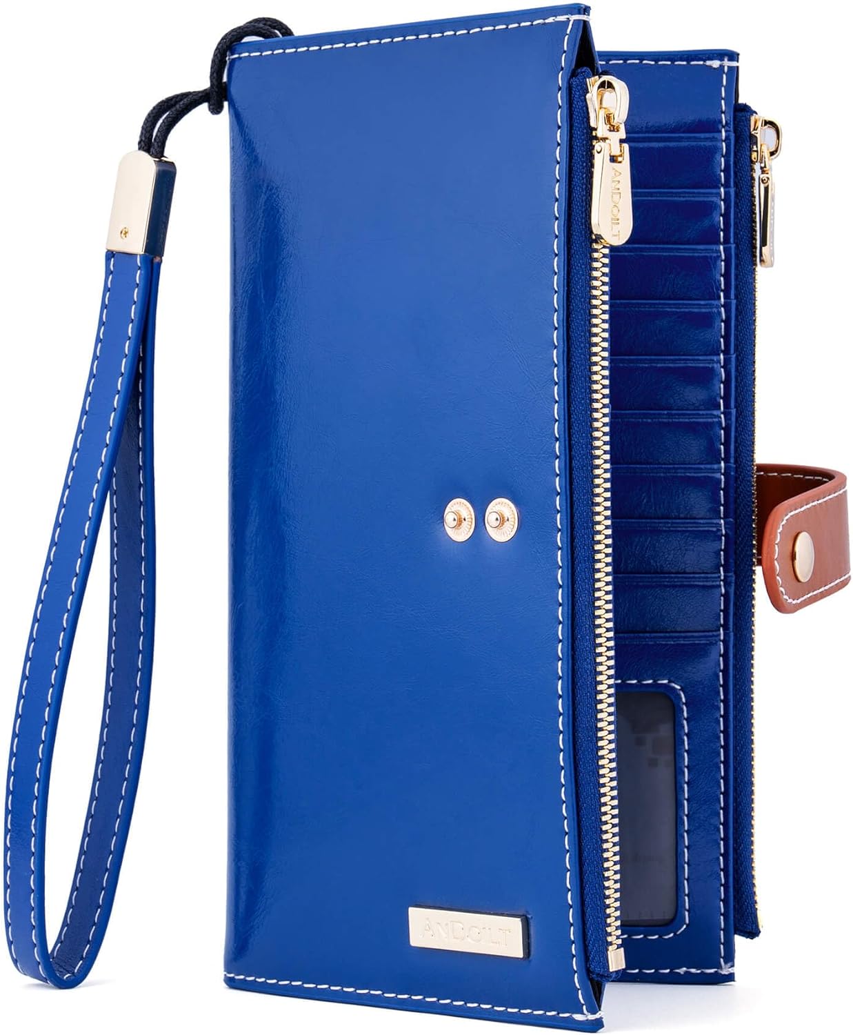 ANDOILT Damen Leder Geldbörse – RFID-Schutz & Reißverschluss