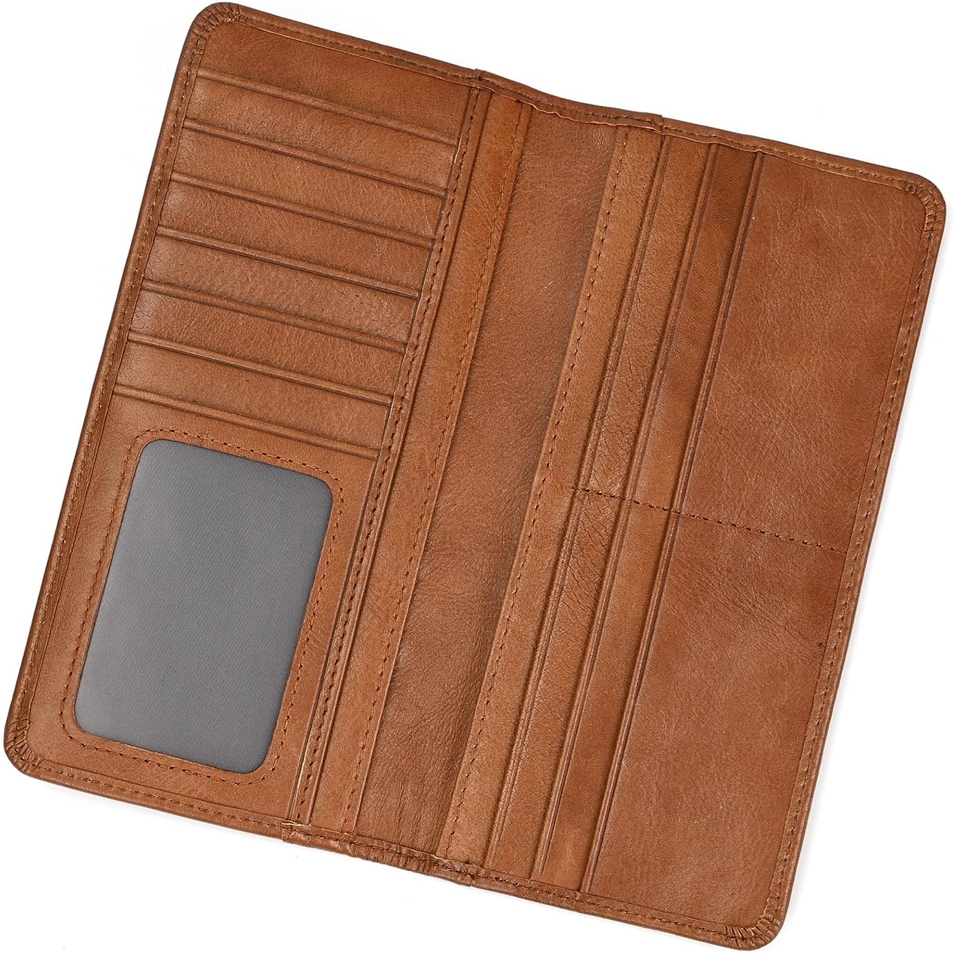 LUUFAN Langbrieftasche – Echtleder Geldbörse mit Kette